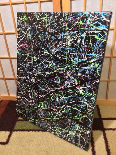 Jackson Pollock Style Painting 16" x 20", No. 199. Signed by Artist COA Issued - Picture 3 of 15