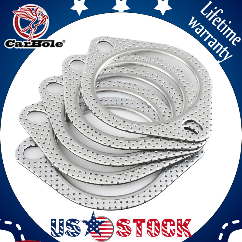 5PCS 3 Inch Exhaust Gasket 2Bolt 78mm Flange High Temperature Gasket