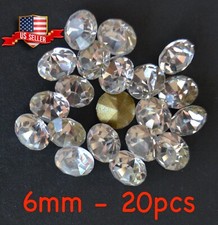 20pcs 6mm Round Gold Foil Back Crystal Rhinestone Jewerly Repair Artwork Craft