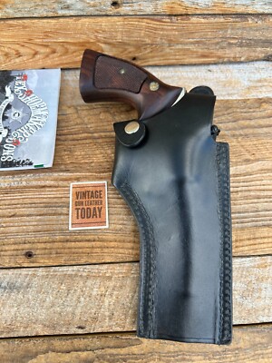 Tex Shoemaker Black Plain Leather 64 Holster For S&W K Frame