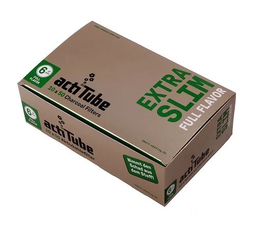 1 Display (500 Filters) actiTube Activated Carbon Filter Extra Slim, 6mm Diameter