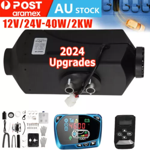 2KW 12/24V Diesel Air Heater Tank Remote Control Thermostat Caravan Motorhome RV