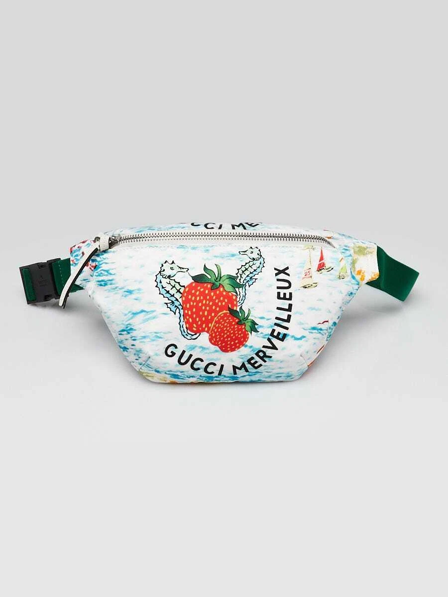 Sac ceinture pour enfants Gucci en nylon imprimé blanc Gucci Merveilleux