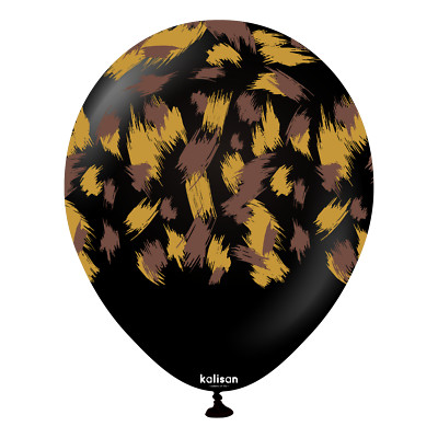 KALISAN SAFARI Savanne Schwarz Gold Naturlatex Luftballons Geburtstag 12 Zoll Helium