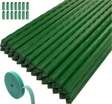 24-120x Garden Plant Stakes Metal Plastic Coated Climbing Support Pole Sticks UK