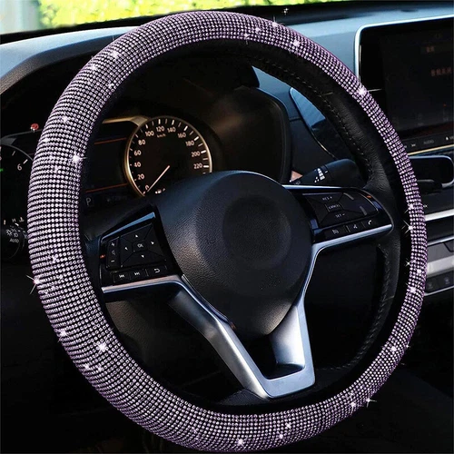 1PC Crystal Diamond Steering Wheel Cover Bling Glitter Interior Car Protector - Picture 9 of 16