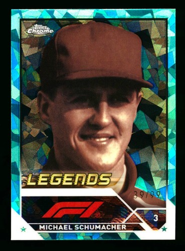 2023 TOPPS CHROME SAPPHIRE F1 #199 MICHAEL SCHUMACHER 1ST AQUA REFRACTOR #39/99!