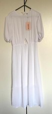 Misguided woman midi, knee length white dress size 8 new with tags