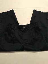 LANDS END Navy Blue School Uniform Pleated front Chino Pants Boys 10 Husky D003