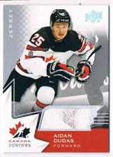 2020-21 UPPER DECK TEAM CANADA JUNIORS AIDAN DUDAS AUTO JERSEY 1 COLOR  #41
