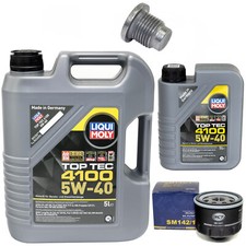 Motoröl Set 5W-40 6 Liter + Ölfilter SM 142/1 + Schraube für Dacia Renault 2.0