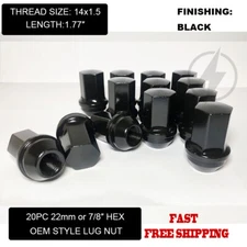 24pc Black Chevy Silverado OEM Factory Style Lug Nuts 14x1.5 Fits Tahoe Blazer