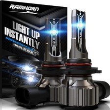 Ramhorn 9005/HB3 LED Light Bulbs 60W 12000LM 6500K Cool White Pair 300 Brighter