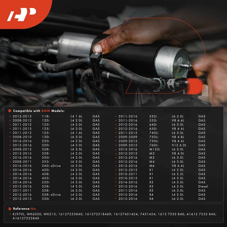 Filtro de combustible A-Premium para BMW Serie 1 Serie 3 Serie 4 Serie 5 Serie 7 M3 M4 Foto 2 de 4
