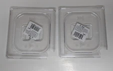 2X Vollrath 32600 Clear 1/6 Size Slotted Low Temp Plastic Pan Cover