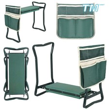 New Folding Garden Kneeler Bench Kneeling Soft Eva Pad Seat With Stool Pouch