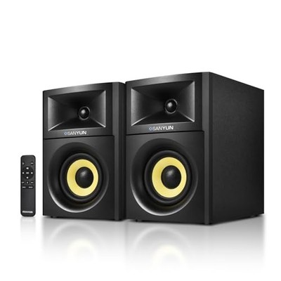  SW205 80W Powered Bookshelf Speakers with 3D Soundstage | 4'' SW205 Black