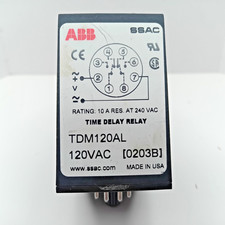 ABB SSAC TDM120AL Digi-Set Time Delay Relay 120VAC 8 Pin DPDT 10A Used