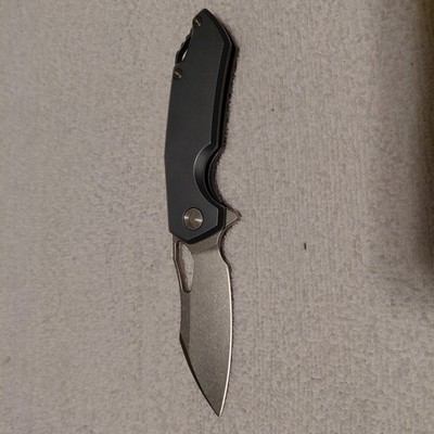 FerraMonster Glideman M390 Blade Blue Titanium Handles Folding Knife W/ Box