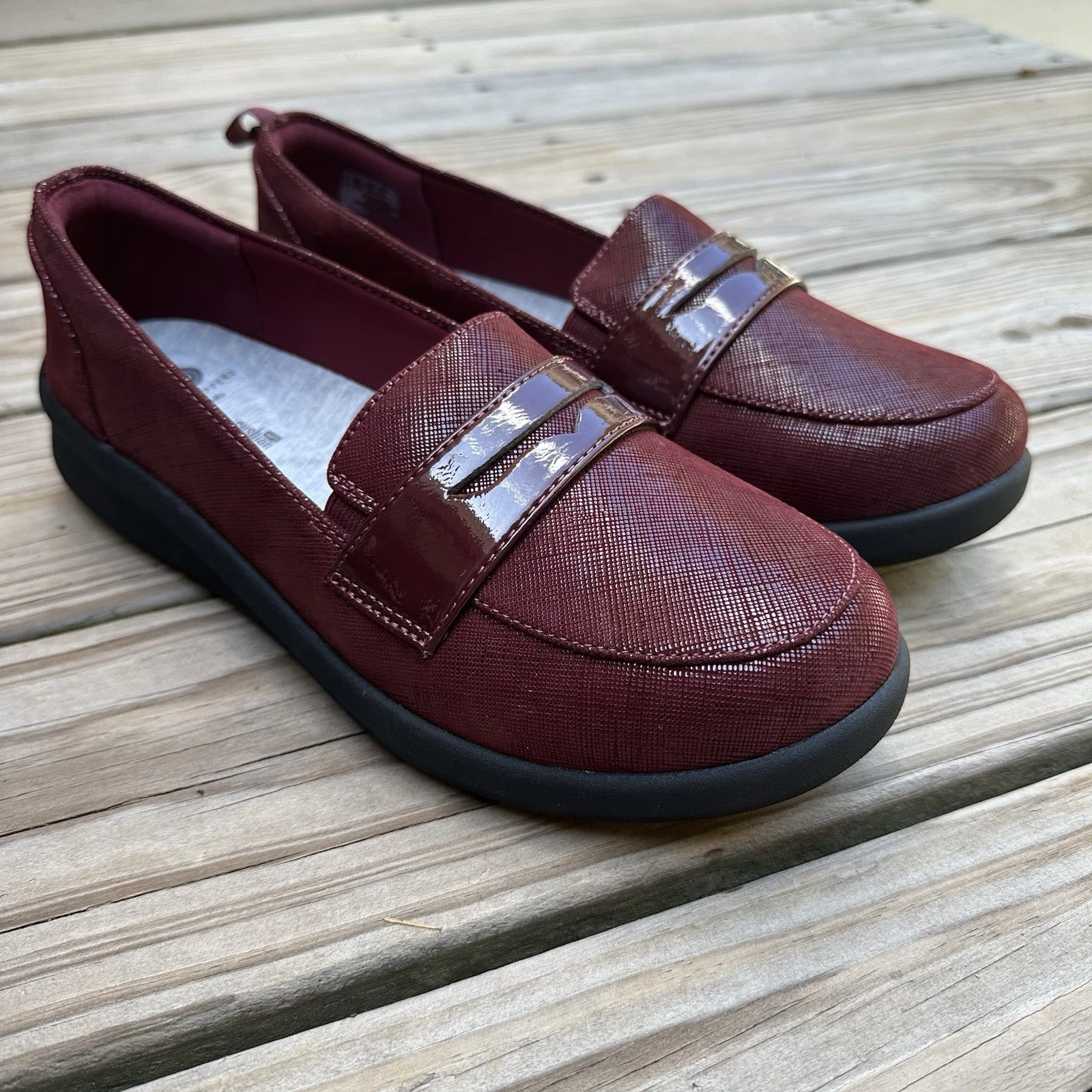Mocassini slip on Cloudsteppers by Clarks Burgundy Sillian 2.0 Hope taglia 11 W