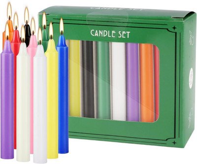 40 Pack Assorted Color Spell Chime Candles, 4 Inch Mini Taper Candles for Hom...