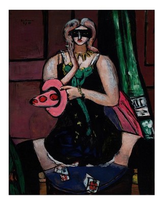 Elegantes expressionistisches Wandkunstwerk Maskierte Figur Masked Fig