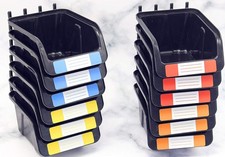 Colorstorm Pegboard Bins Kit 12 PACK Black Parts Storage Tool