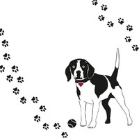 20 Servietten Atelier Chiens Hund Tiere Haustiere Spuren Pfoten Herz 33X33Cm