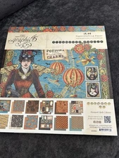 Graphic 45 Steampunk Spells Paper Pad Stickersheets chipboard and cut outs
