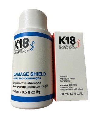 K18 Biomimetic Hairscience Damage Shield Shampoo & Leave-In Molecular Hair Mask