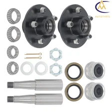 2 × 5 on 4.5" Bolt Trailer Hub Bearings Kit For 3500lb Axle W/ Round #84 Spindle