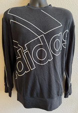 Adidas Big Logo Women's Sweatshirt Sz Medium Black Pullover Crewneck Sweater EUC
