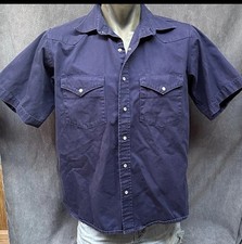western work shirt Men  s Pearl Snaps short sleeve cotton large Forge