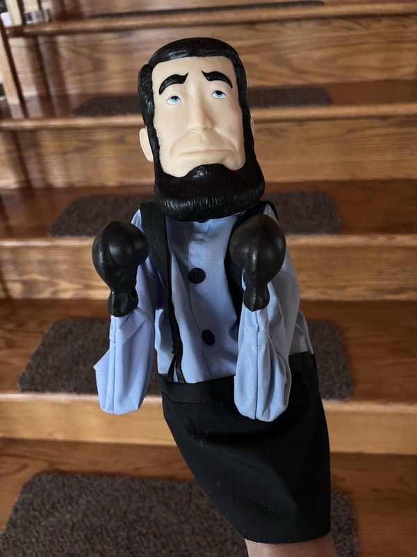 Vintage Honest Abe Boxing Punching Puppet Novelty Toy Accoutrements 1998