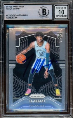 Ja Morant Auto Signed 2019-20 Panini Prizm RC 249 Grizzlies Auto
