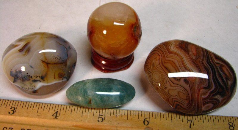 4 AGATES CARNELIAN SARDONYX CHALCEDONY AMAZONITE MADAGASCAR #329