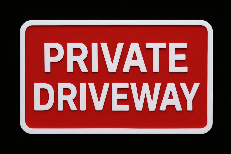 Private Einfahrt Zeichen Außen 3D Petg Wasserfest Selbstklebend Schild 175x110mm - Bild 1 von 1