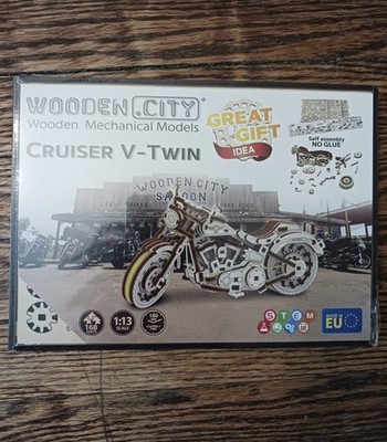 WOODEN.CITY Cruiser V- Twin 3D Motorcycle Puzzle Building Kit New
