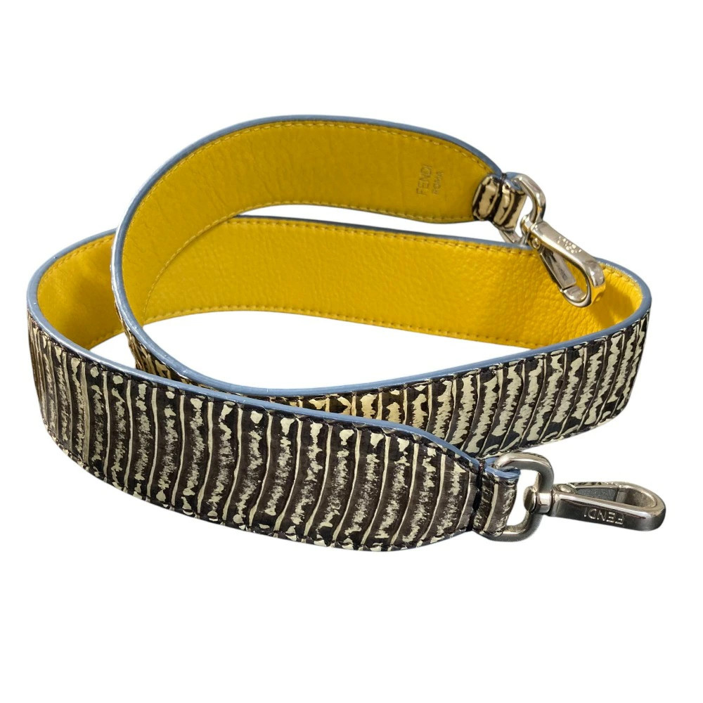 FENDI Strap You Python Embossed Leather Shoulder … - image 1