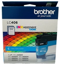 New Genuine Brother LC406 Cyan Ink Cartridge Box HL-JF1 MFC-J4335DW Exp. 2026