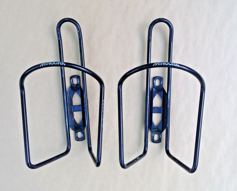 Vintage Minoura Bike Water Bottle Cages Aluminum Made In Japan Black