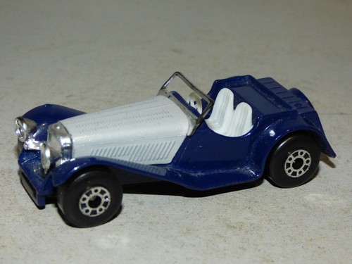 Matchbox Superfast 47 Jaguar SS 100 dunkelblau, graue Motorhaube mit weißen Sitzen