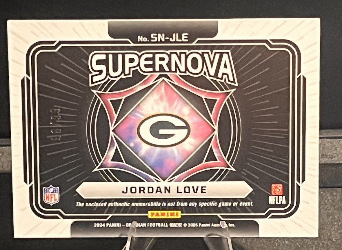 2024 Panini Obsidian - Supernova Swatches Jordan Love #SN