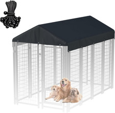 Outdoor Dog Kennel Cover 5'W X 10'L 900D Heavy Duty Waterproof UV Resistant Dog
