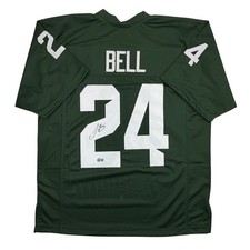 Autographed/Signed Le'Veon LeVeon Bell Michigan State Green Jersey Beckett COA