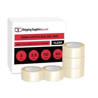 Clear Carton Acrylic Packing Shipping Tape 2.83 Inch x 110 Yards 2.5 Mil 912 Rls