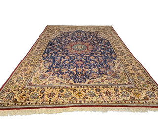 Living room oriental carpet hand knotted carpet Keshan Royal 375 x 260 cm