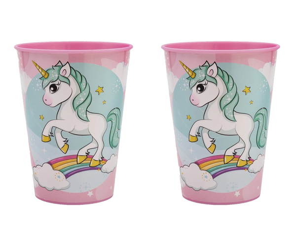 Einhorn Unicorn Kinder Becher Trinkbecher 260Ml Kunststoff Bpa Frei 2Er Set-image