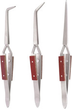 3Pcs Soldering Tweezers Set Jewelry Welding Tweezers Cross Lock Tweezers for Jew