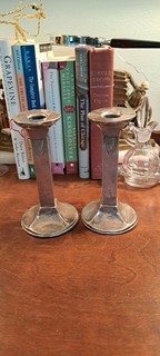 Candelabri in argento sterling Art Nouveau 6"